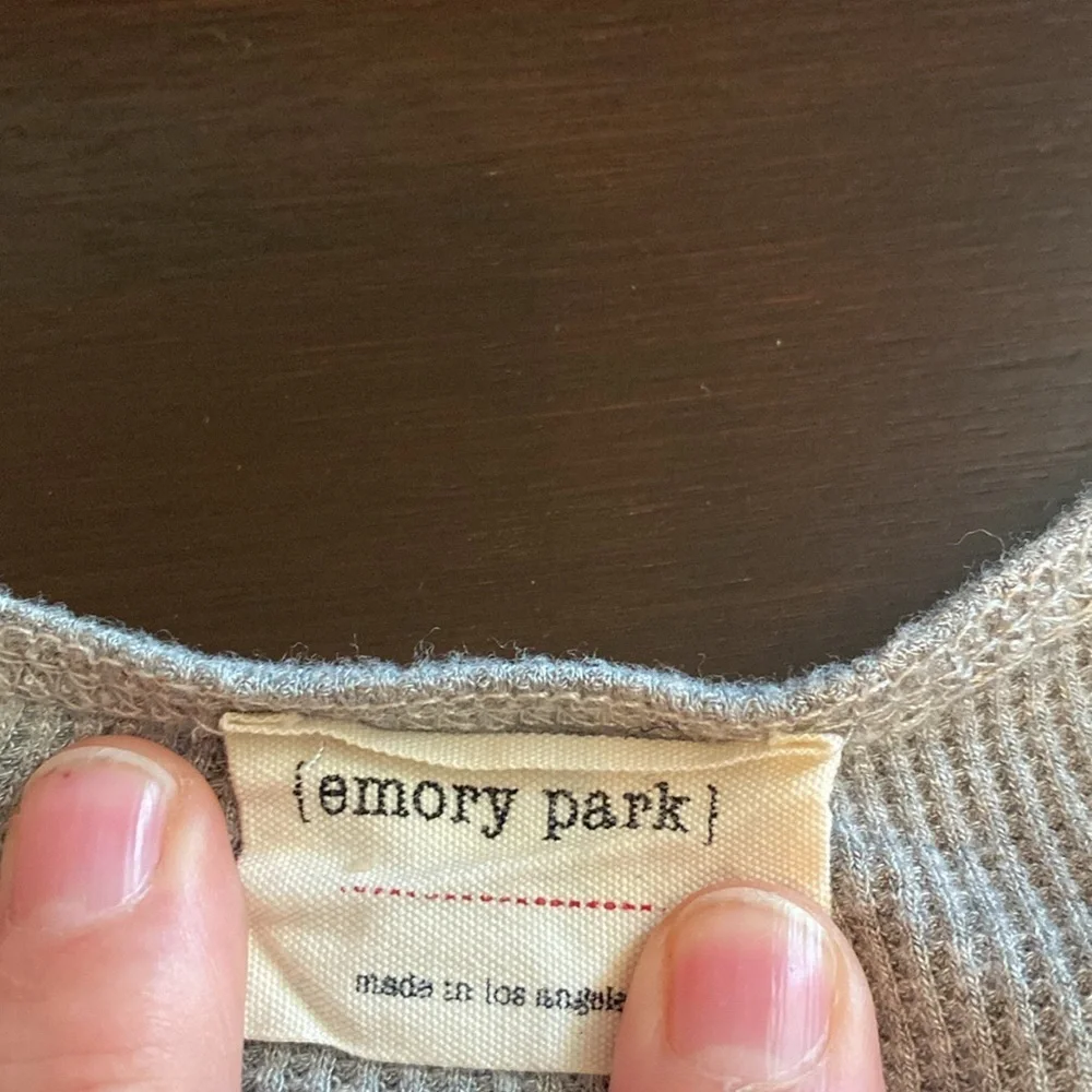 Emory Park Lightweight Cozy Knit Long Cardigan Sweater. Light Gray. Size L.